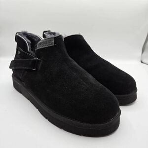 Superlamb Ongi Black Leather Sherpa Ankle Boots Size 8 Warm Cold Weather Booties